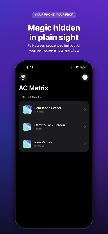 The effects list in AC Matrix